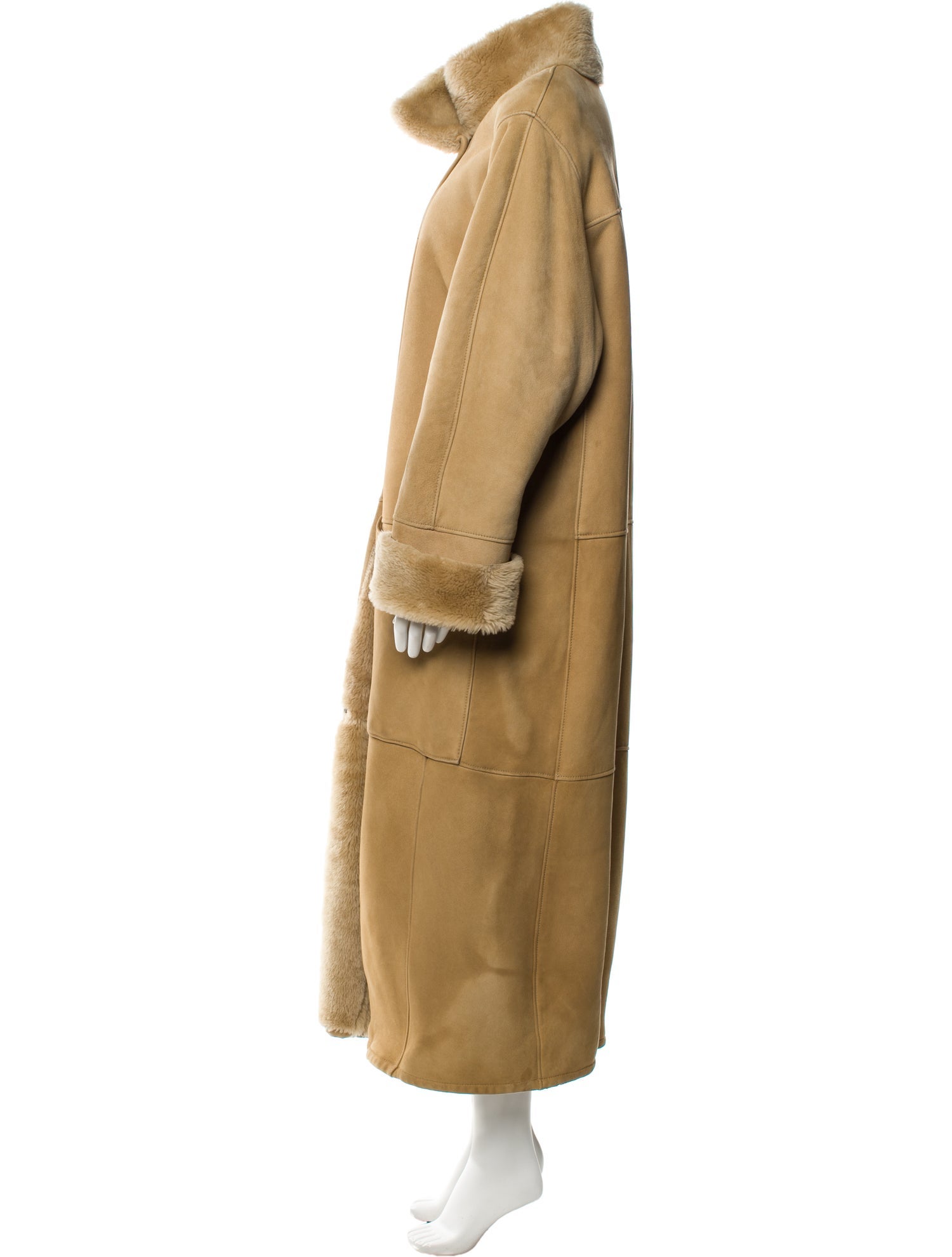 Paul Stuart Leather Faux Fur Coat