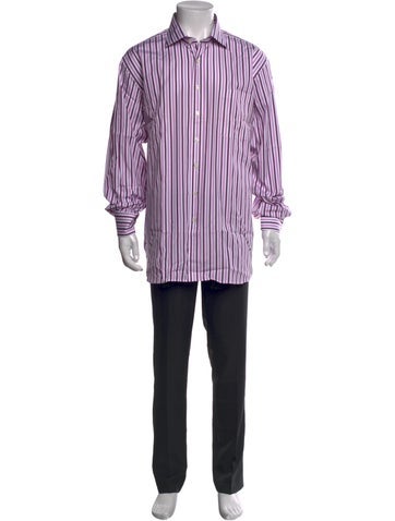 Paul Stuart Dress Shirts Striped Long Sleeve Shirt 3XL