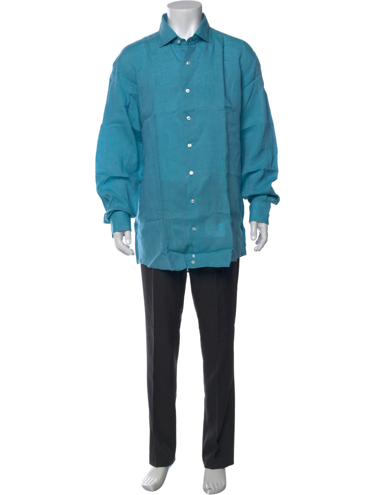 Paul Stuart Linen Long Sleeve Dress Shirt