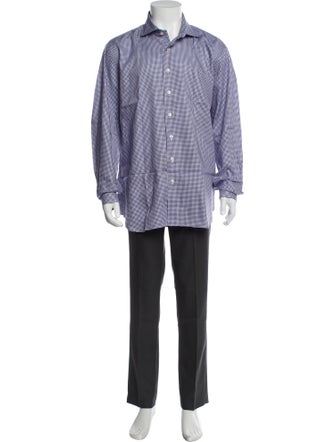 Paul Stuart Plaid Print Long Sleeve Dress Shirt