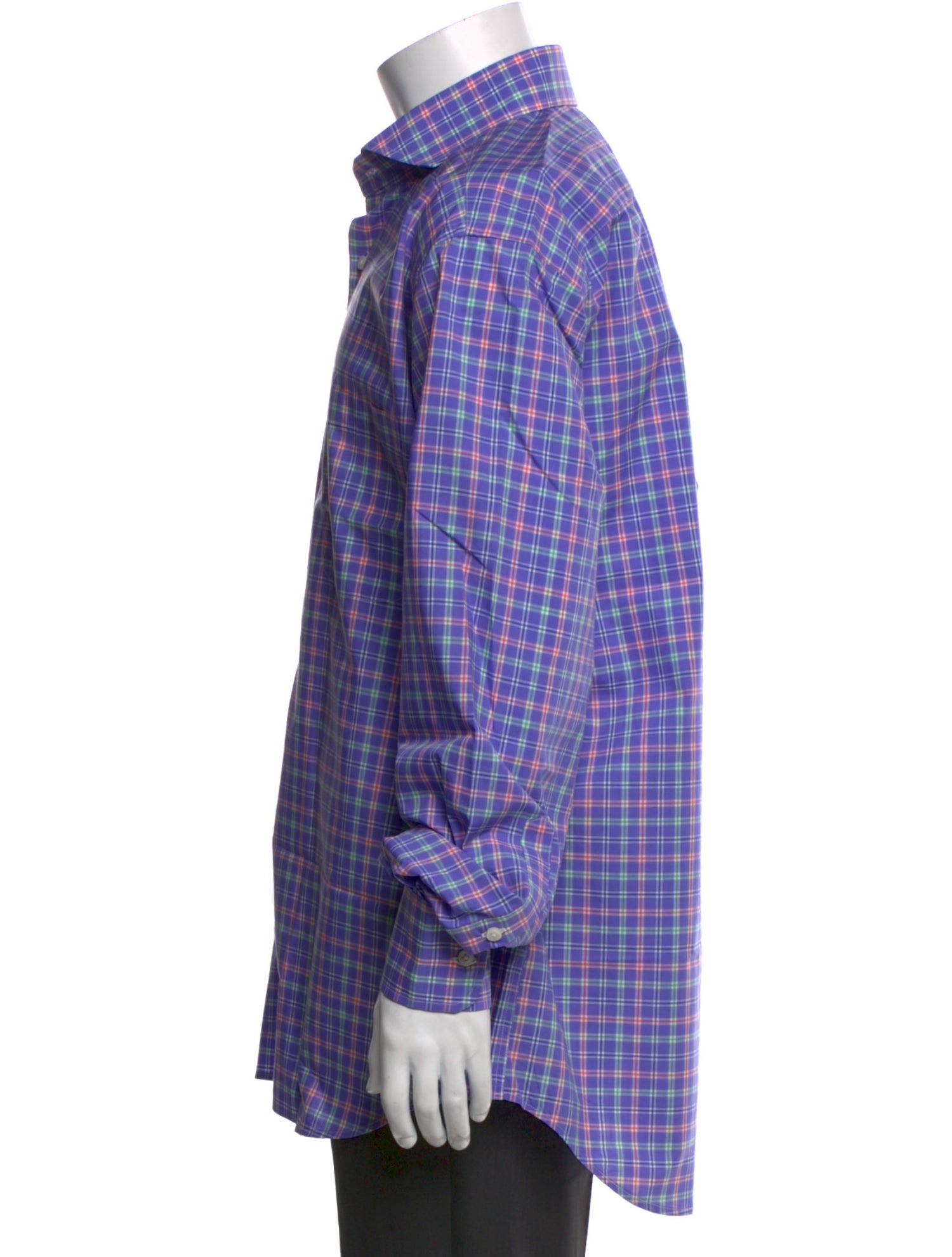 Paul Stuart Plaid Print Long Sleeve Dress Shirt