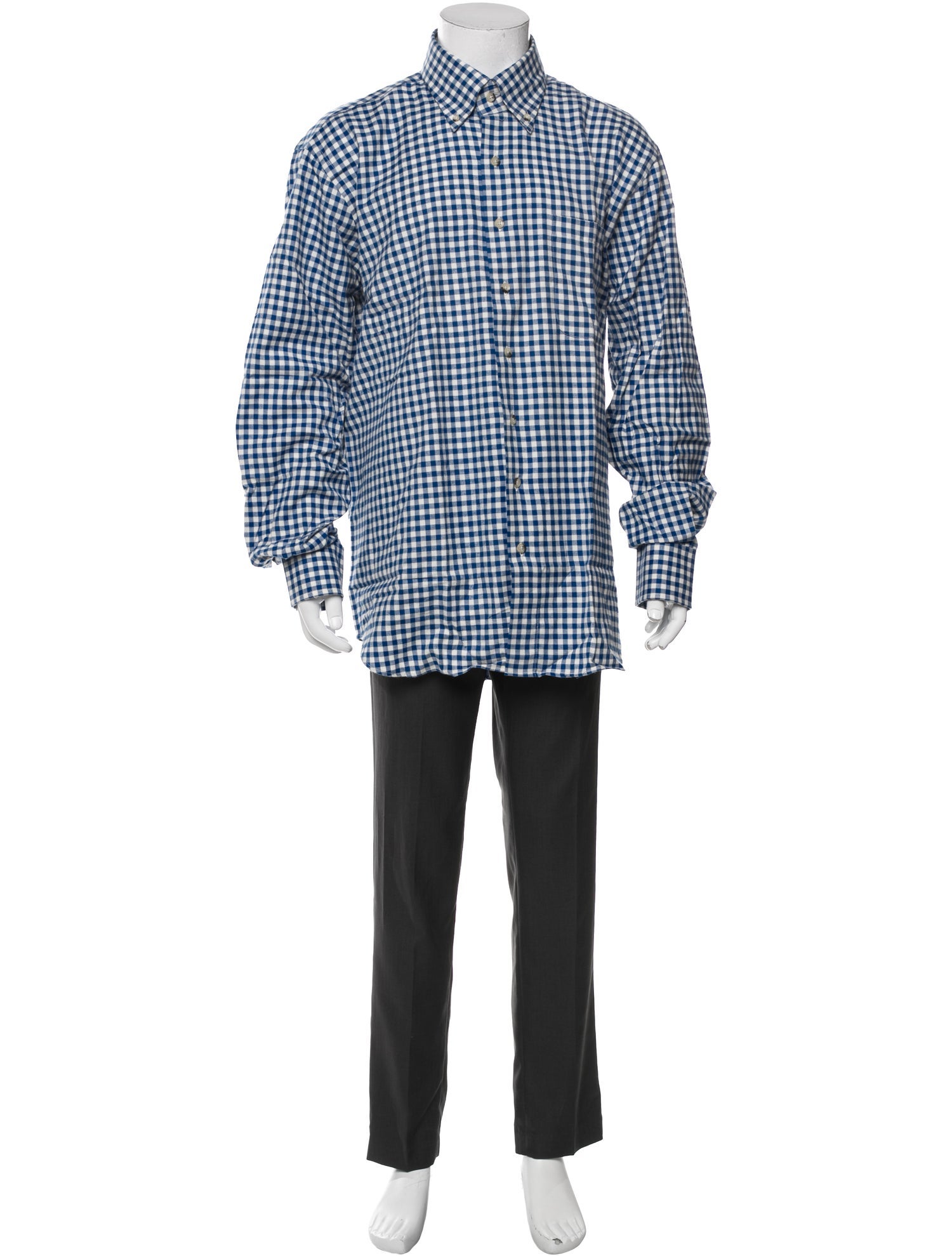 Paul Stuart Plaid Print Long Sleeve Shirt
