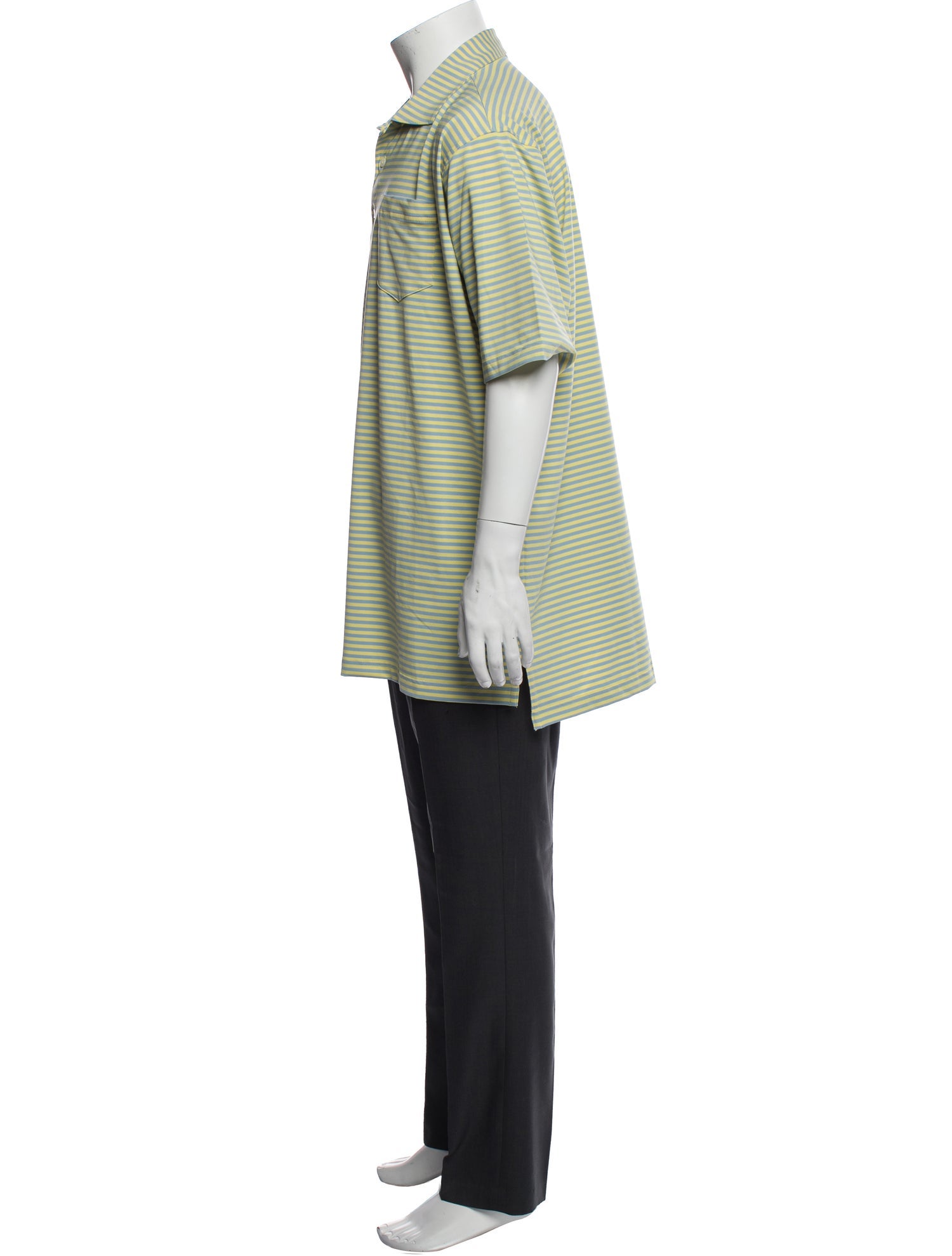 Paul Stuart Striped Collar Polo Shirt