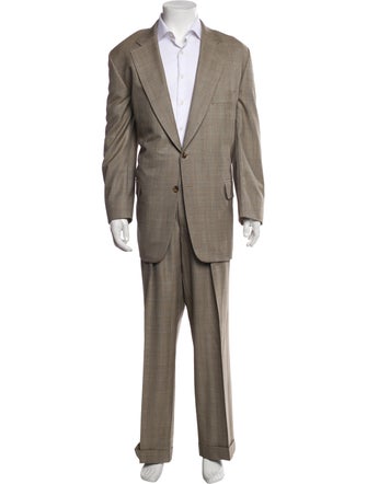Paul Stuart Wool Plaid Print Two-Piece Suit