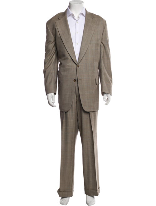 Paul Stuart Wool Plaid Print Two-Piece Suit