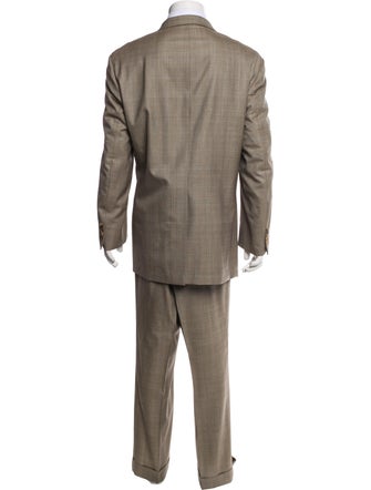 Paul Stuart Wool Plaid Print Two-Piece Suit