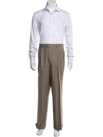 Paul Stuart Wool Plaid Print Two-Piece Suit