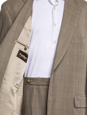 Paul Stuart Wool Plaid Print Two-Piece Suit