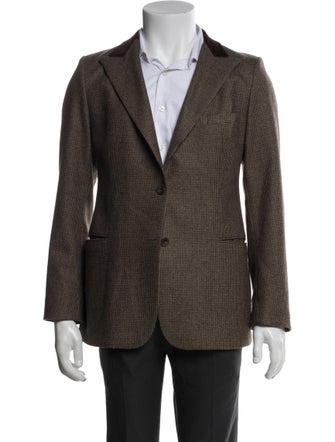 Paul Stuart Wool Houndstooth Print Blazer