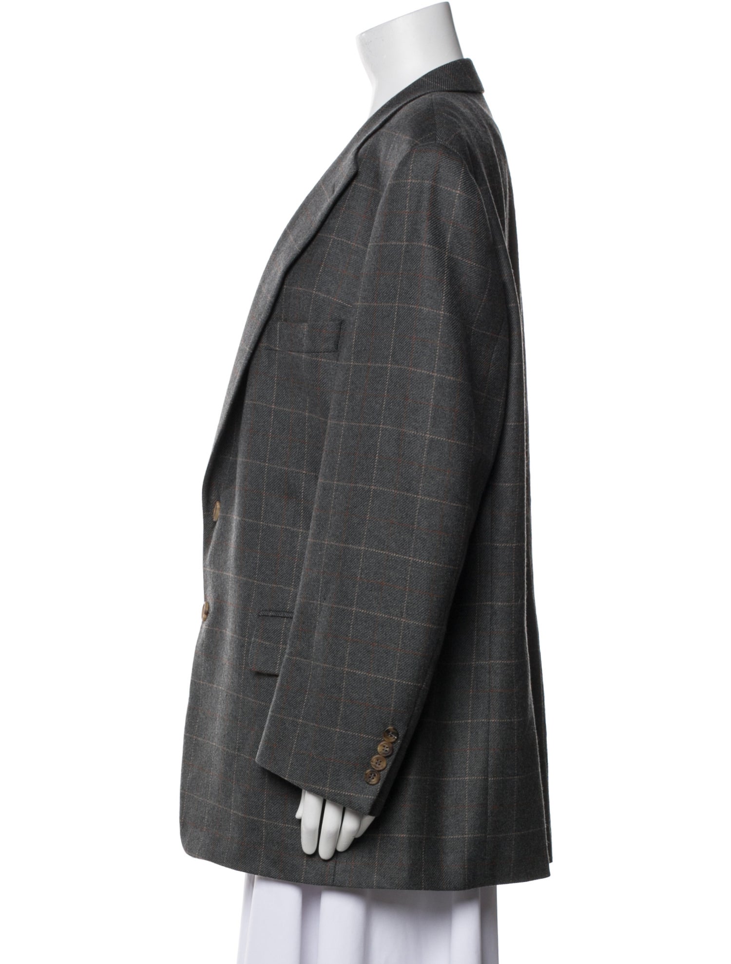 Paul Stuart Wool Plaid Print Blazer