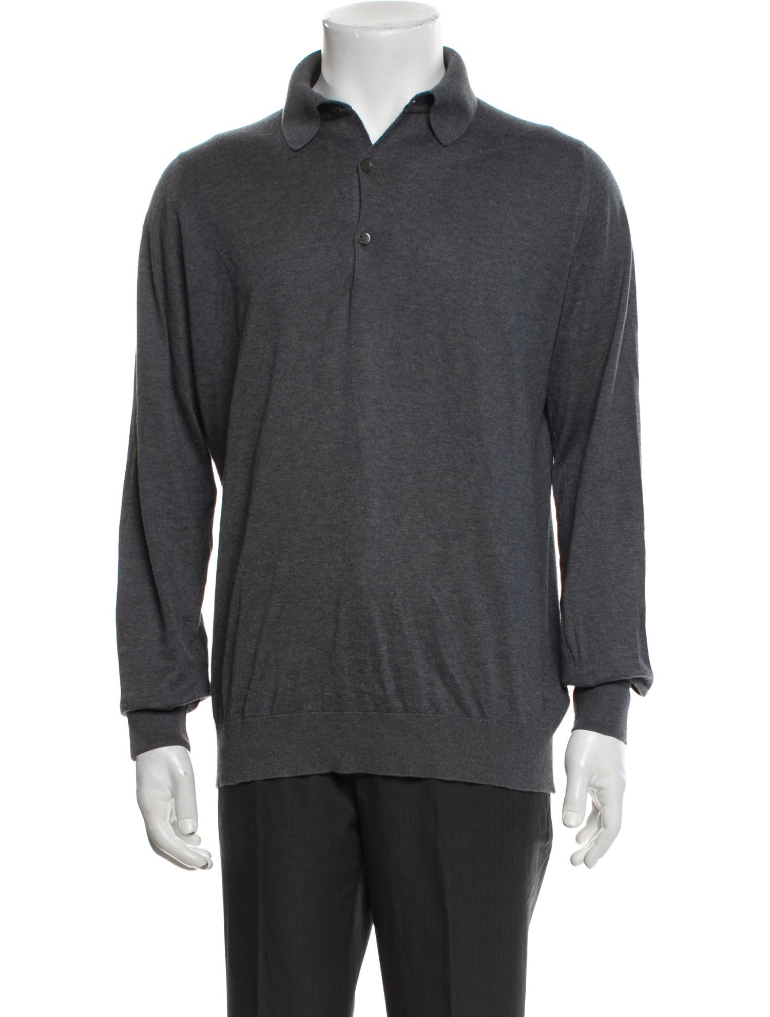 Paul Stuart Crew Neck Long Sleeve Polo Shirt