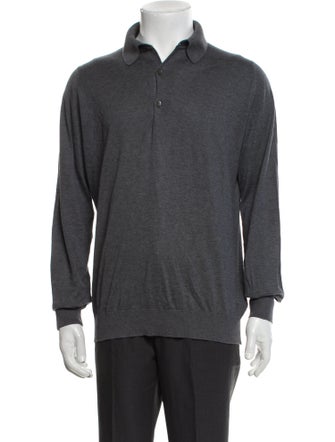 Paul Stuart Crew Neck Long Sleeve Polo Shirt