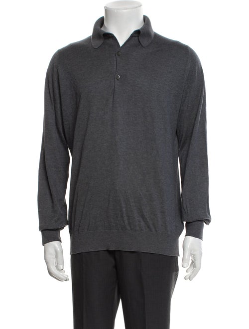 Paul Stuart Crew Neck Long Sleeve Polo Shirt