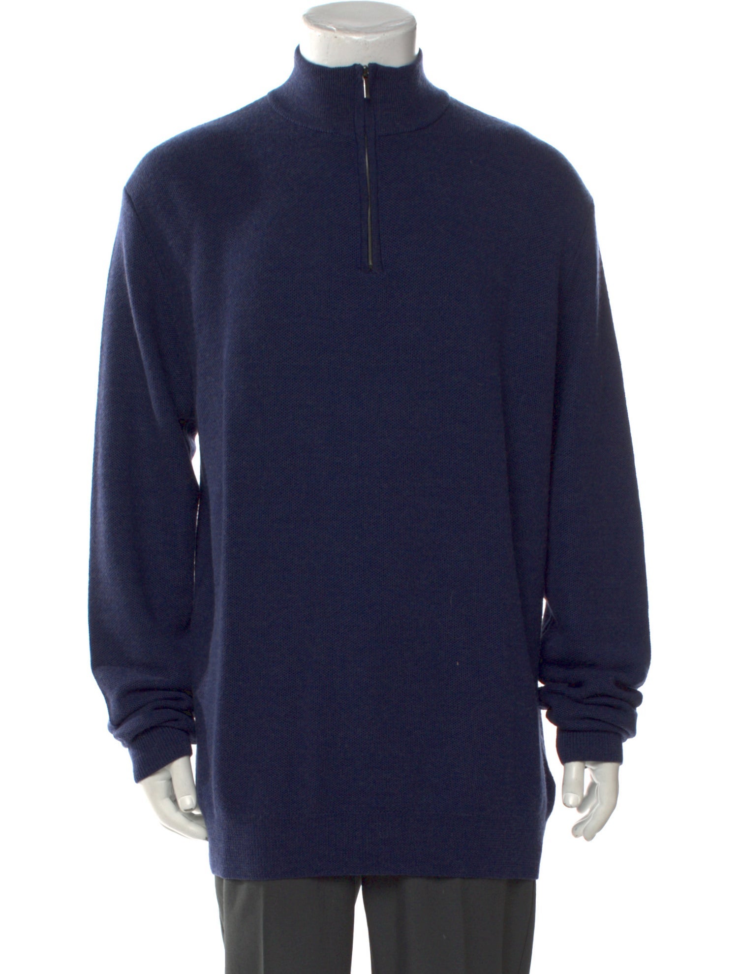 Paul Stuart Merino Wool Mock Neck Polo Sweater