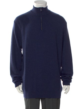 Paul Stuart Merino Wool Mock Neck Polo Sweater