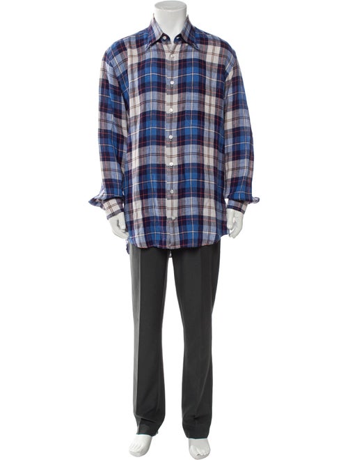 Paul Stuart Plaid Print Long Sleeve Shirt