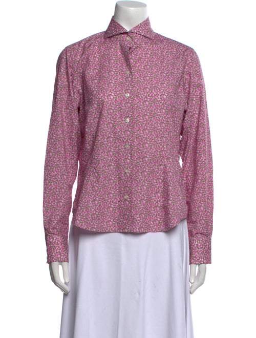 Paul Stuart Printed Long Sleeve Button-Up Top