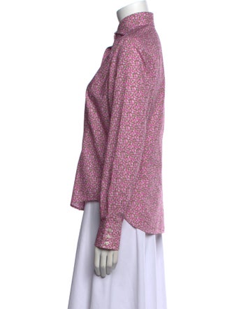 Paul Stuart Printed Long Sleeve Button-Up Top