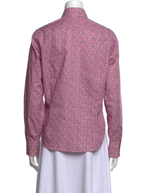 Paul Stuart Printed Long Sleeve Button-Up Top