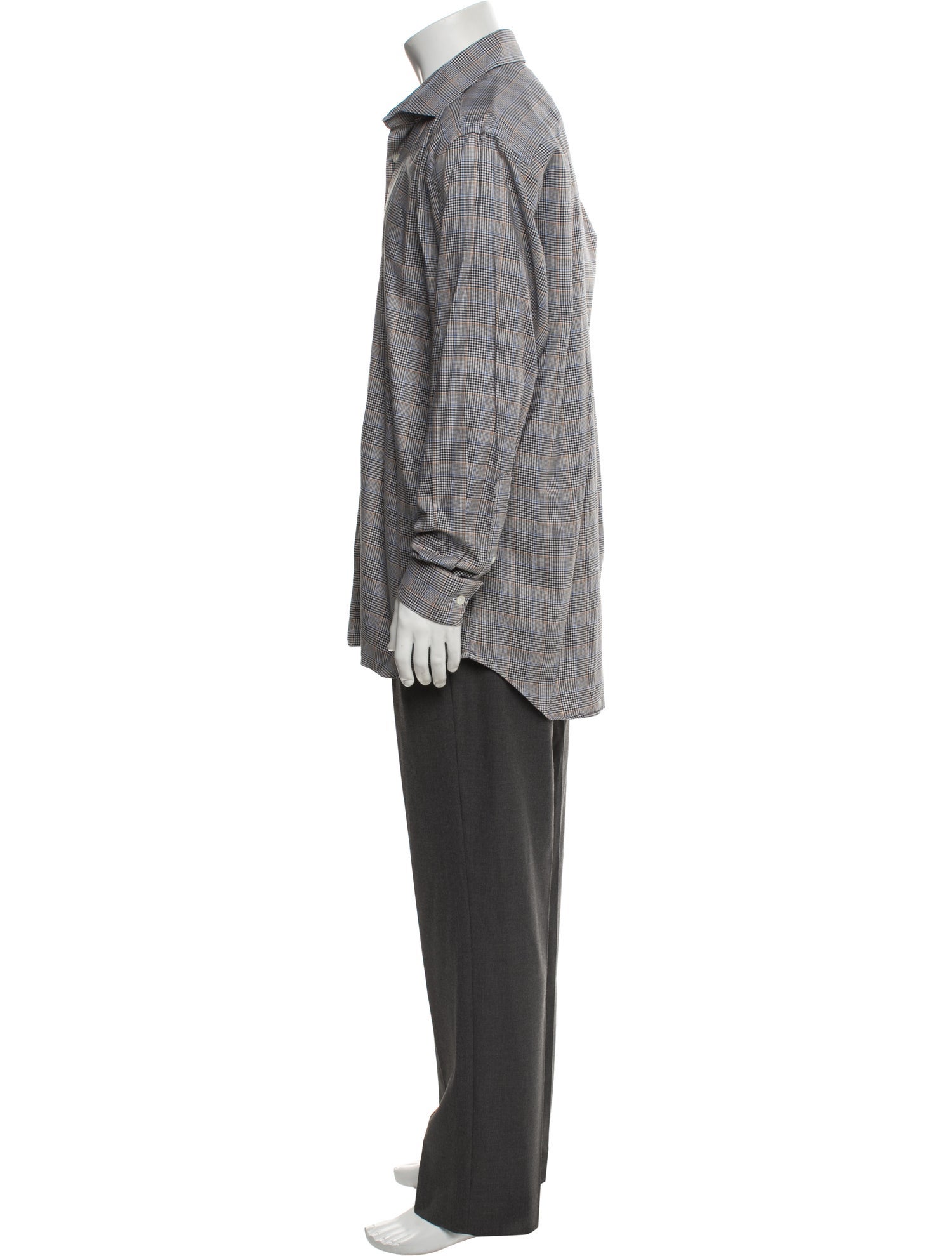 Paul Stuart Plaid Print Long Sleeve Shirt