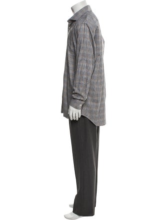 Paul Stuart Plaid Print Long Sleeve Shirt