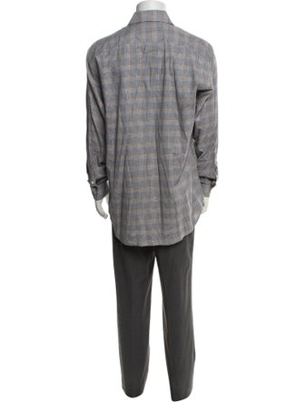 Paul Stuart Plaid Print Long Sleeve Shirt