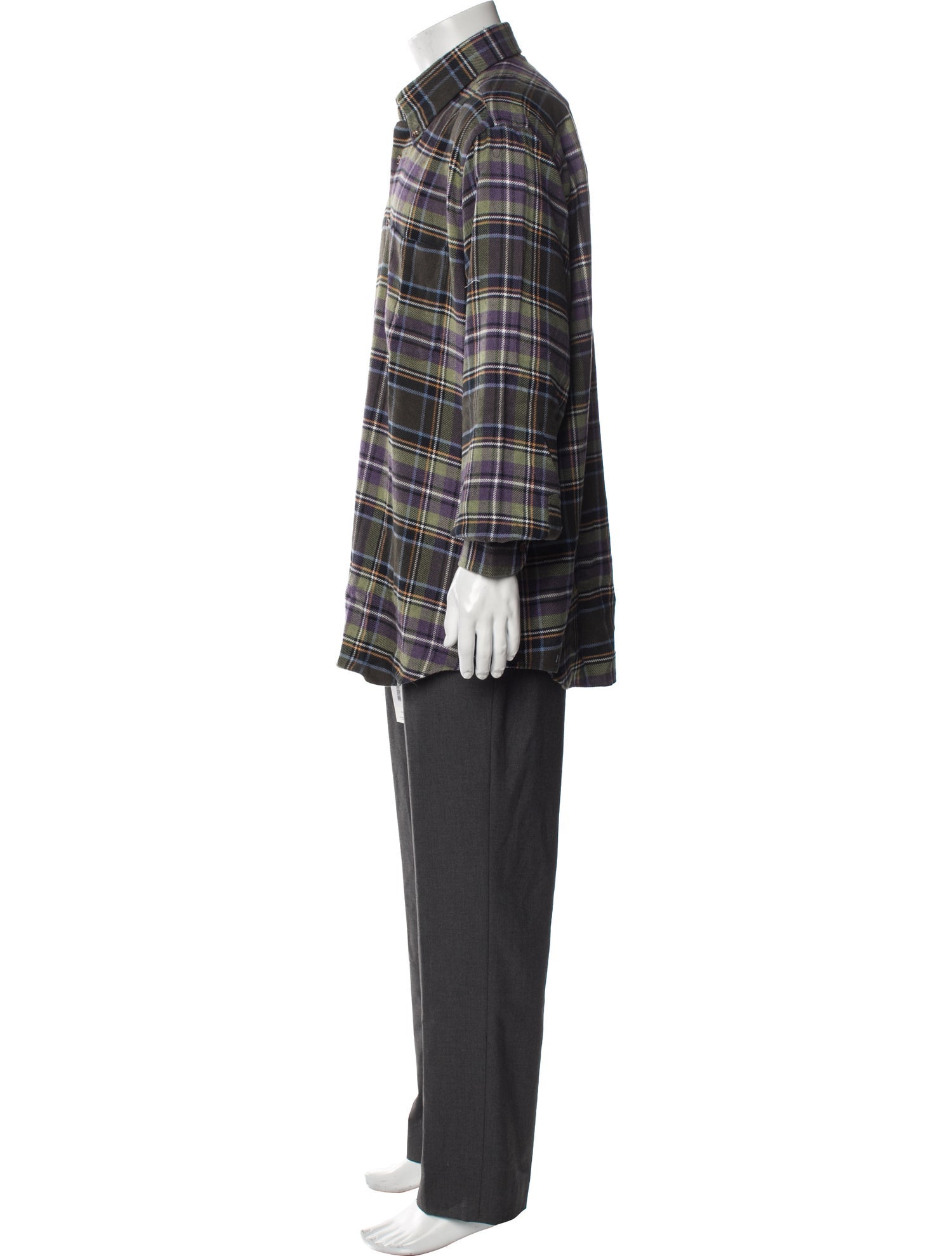 Paul Stuart Plaid Print Long Sleeve Dress Shirt
