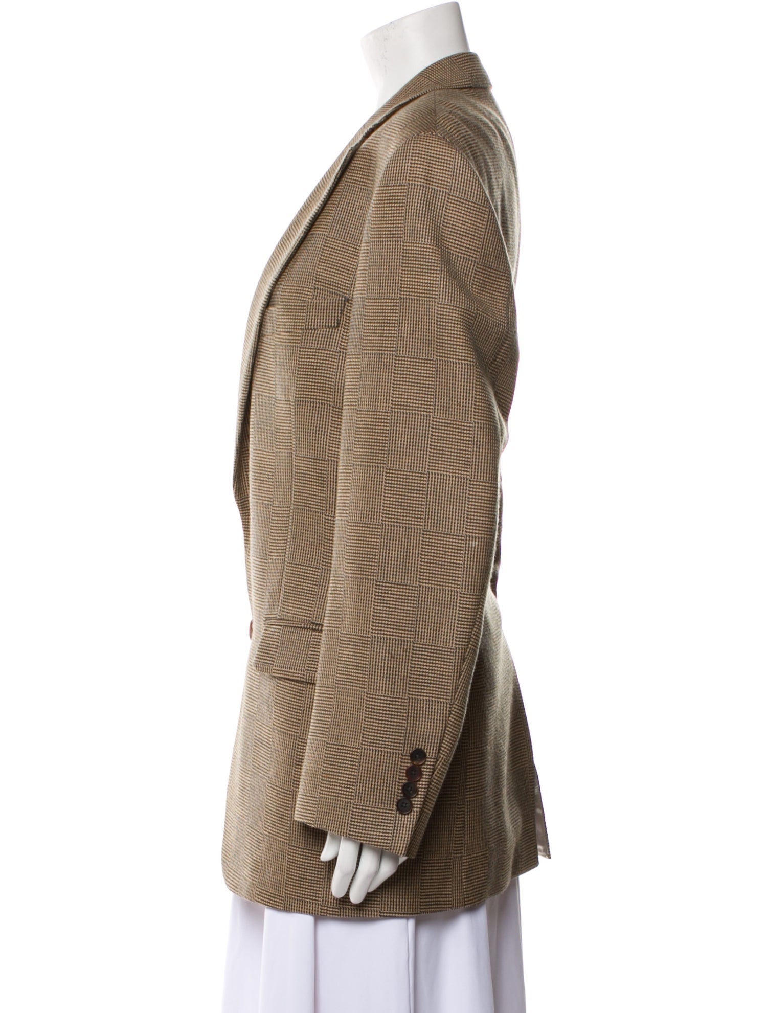 Paul Stuart Wool Plaid Print Blazer