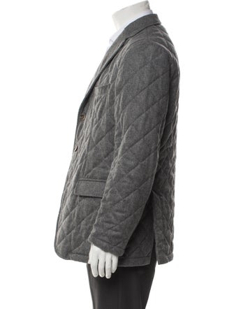 Paul Stuart Wool Plaid Print Utility Jacket