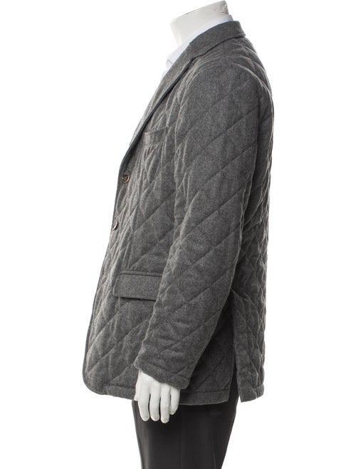 Paul Stuart Wool Plaid Print Utility Jacket