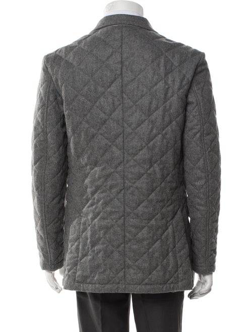 Paul Stuart Wool Plaid Print Utility Jacket