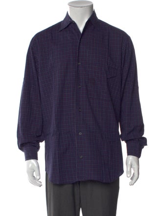 Paul Stuart Plaid Print Long Sleeve Dress Shirt