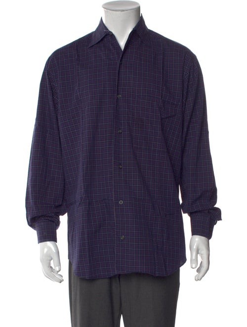 Paul Stuart Plaid Print Long Sleeve Dress Shirt