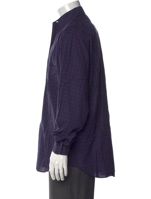 Paul Stuart Plaid Print Long Sleeve Dress Shirt