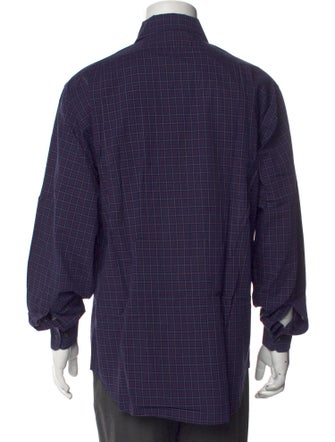 Paul Stuart Plaid Print Long Sleeve Dress Shirt