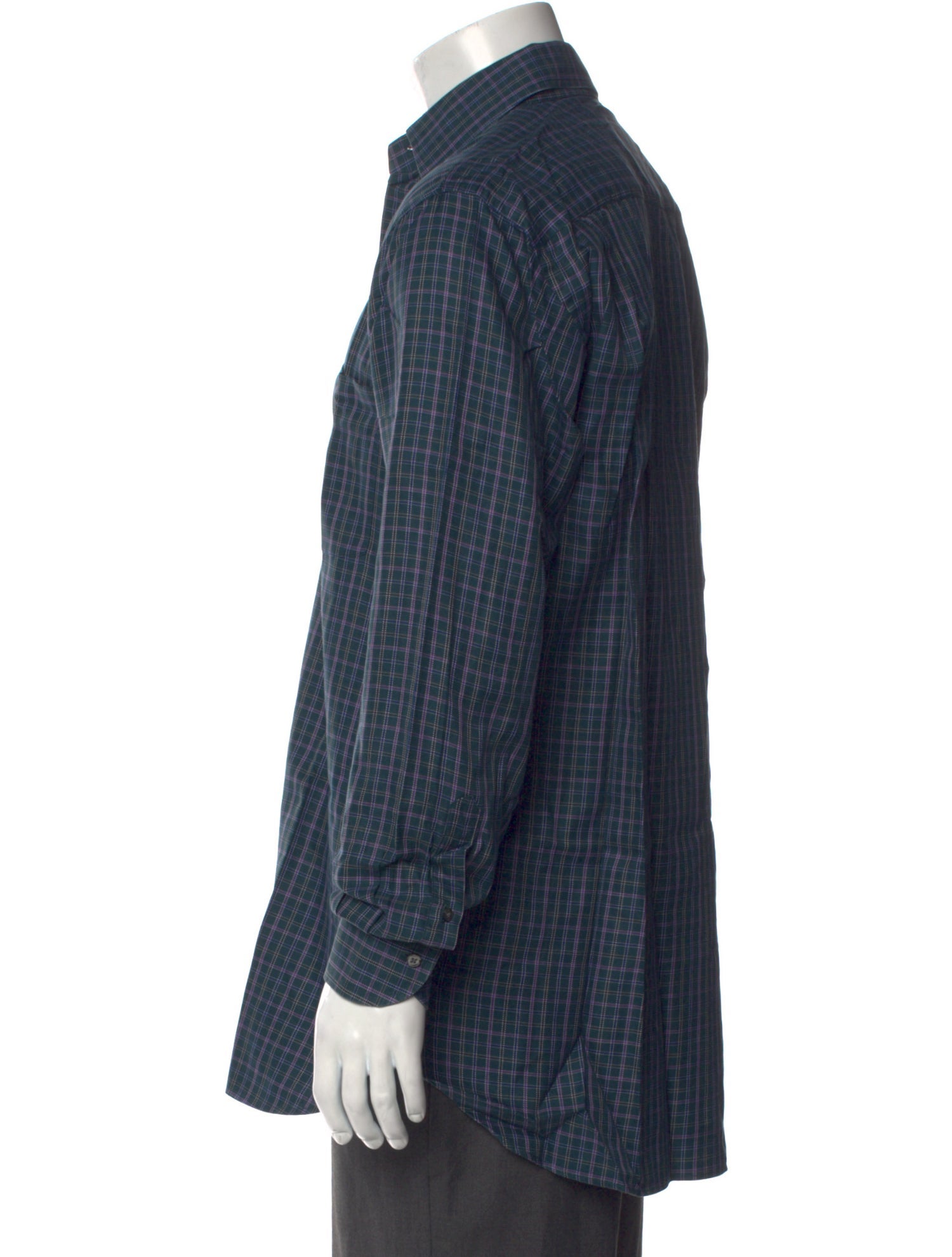 Paul Stuart Plaid Print Long Sleeve Dress Shirt