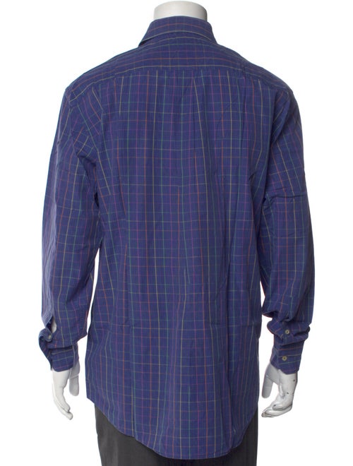 Paul Stuart Plaid Print Long Sleeve Dress Shirt