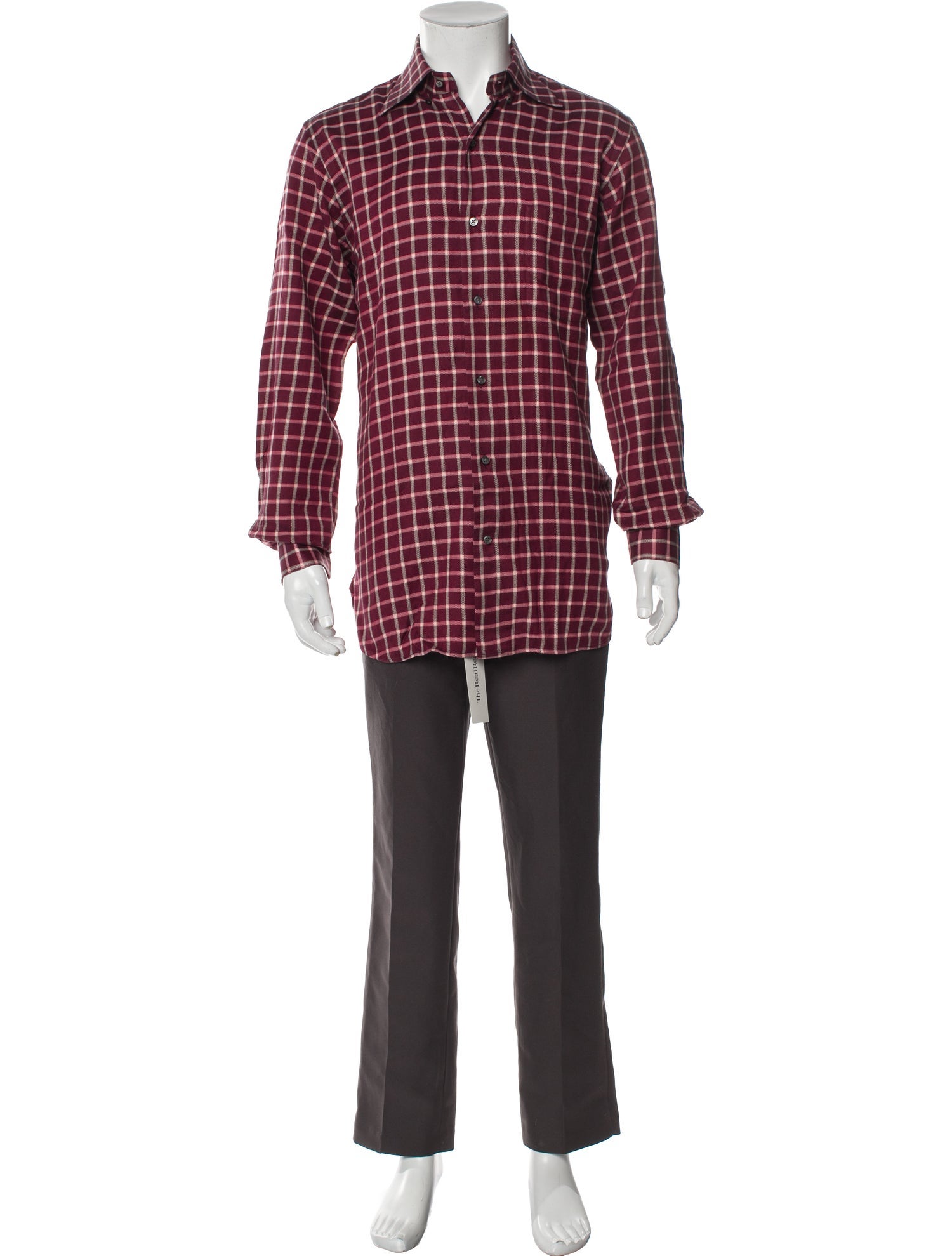 Paul Stuart Plaid Print Long Sleeve Shirt