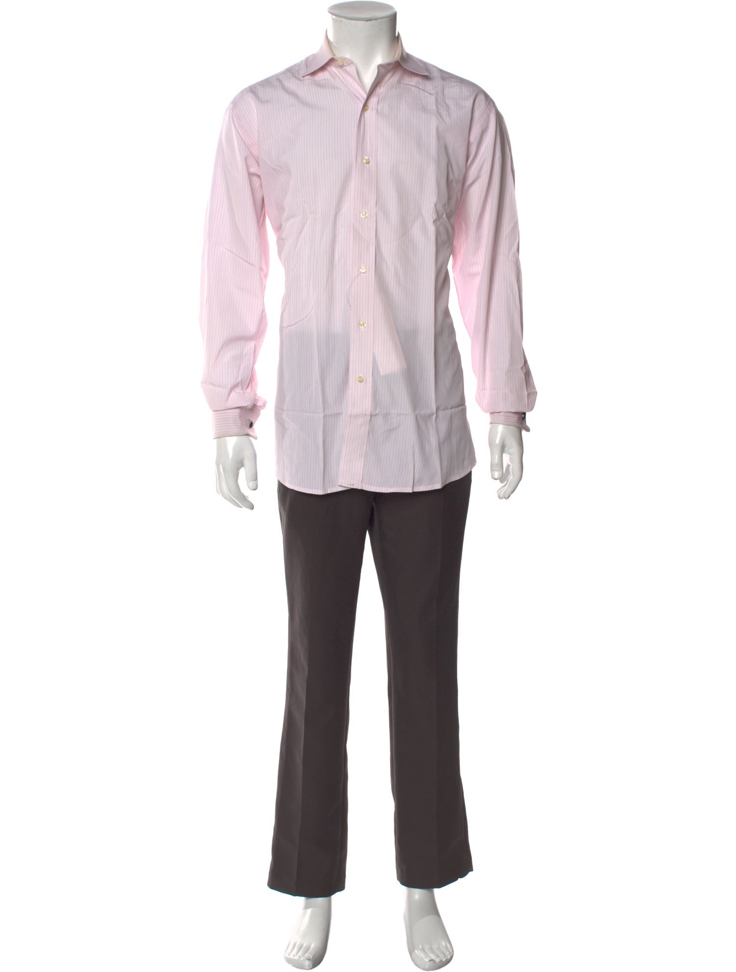 Paul Stuart Striped Long Sleeve Tuxedo Shirt