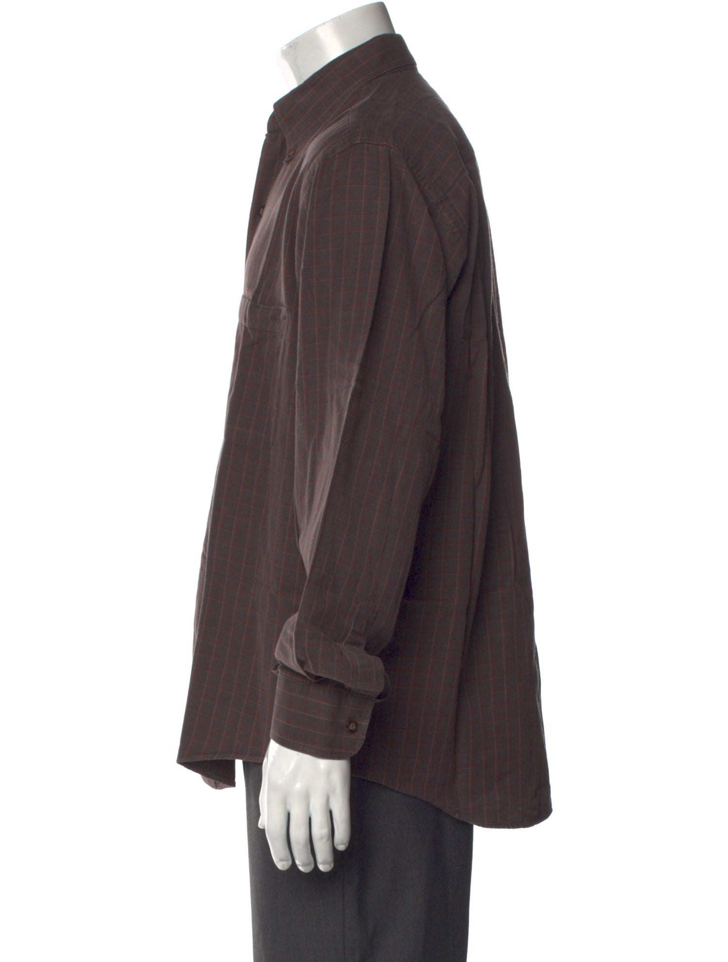 Paul Stuart Plaid Print Long Sleeve Dress Shirt