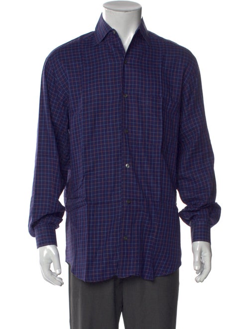 Paul Stuart Plaid Print Long Sleeve Dress Shirt