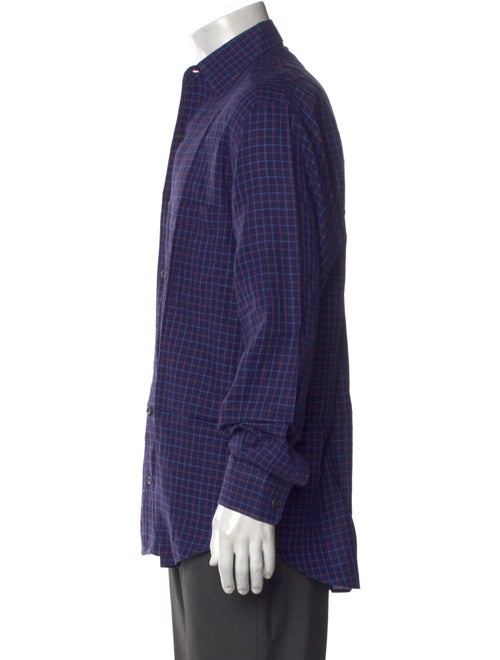 Paul Stuart Plaid Print Long Sleeve Dress Shirt