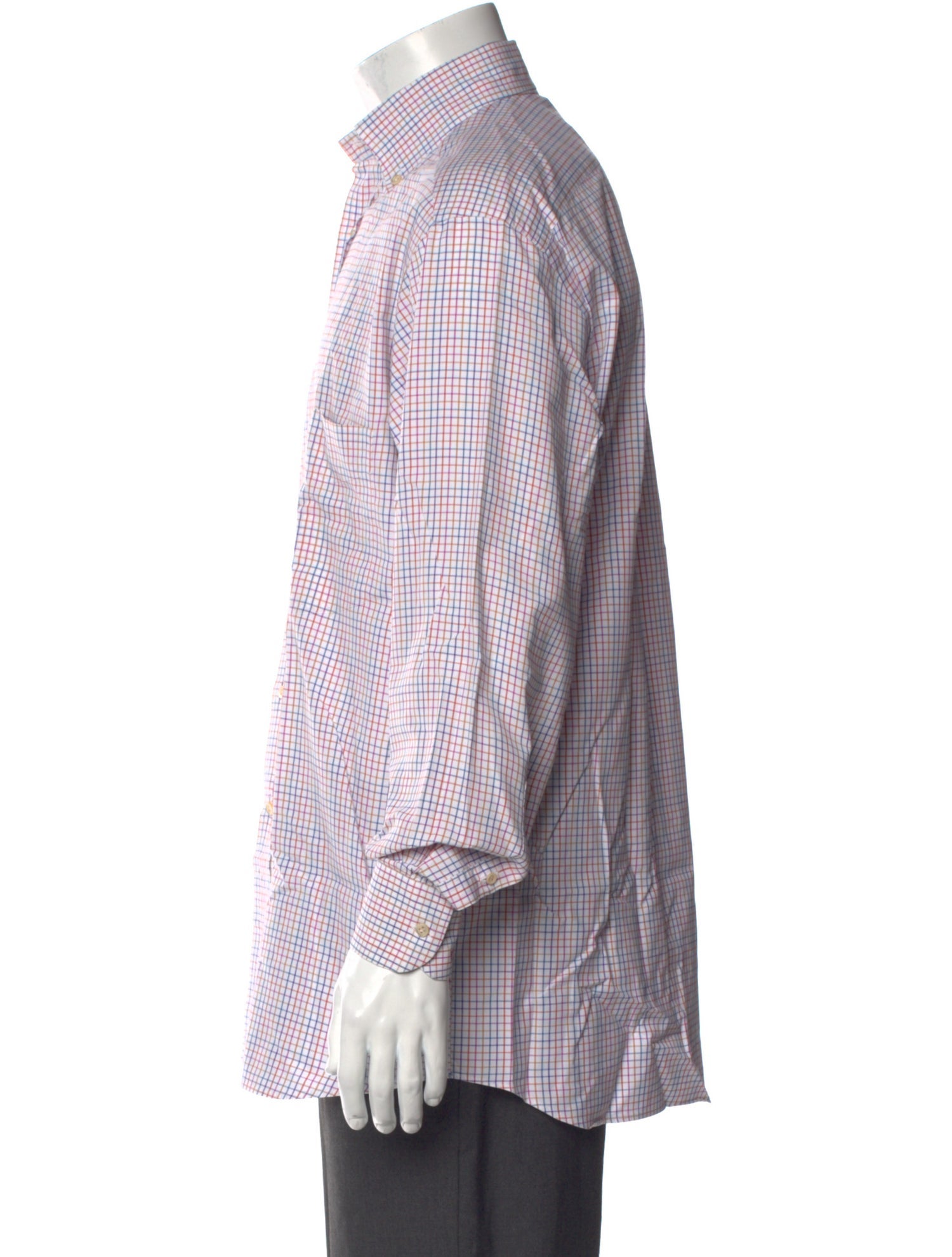 Paul Stuart Plaid Print Long Sleeve Dress Shirt