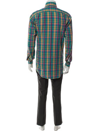 Paul Stuart Plaid Print Long Sleeve Dress Shirt
