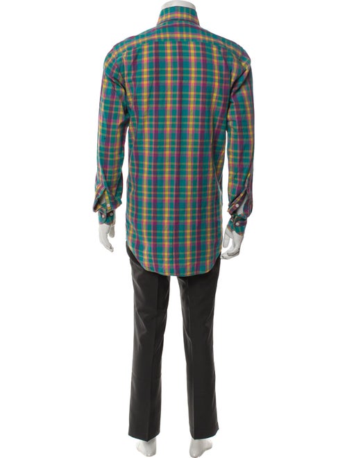 Paul Stuart Plaid Print Long Sleeve Dress Shirt