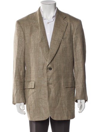 Paul Stuart Silk Houndstooth Print Blazer