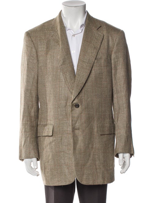 Paul Stuart Silk Houndstooth Print Blazer