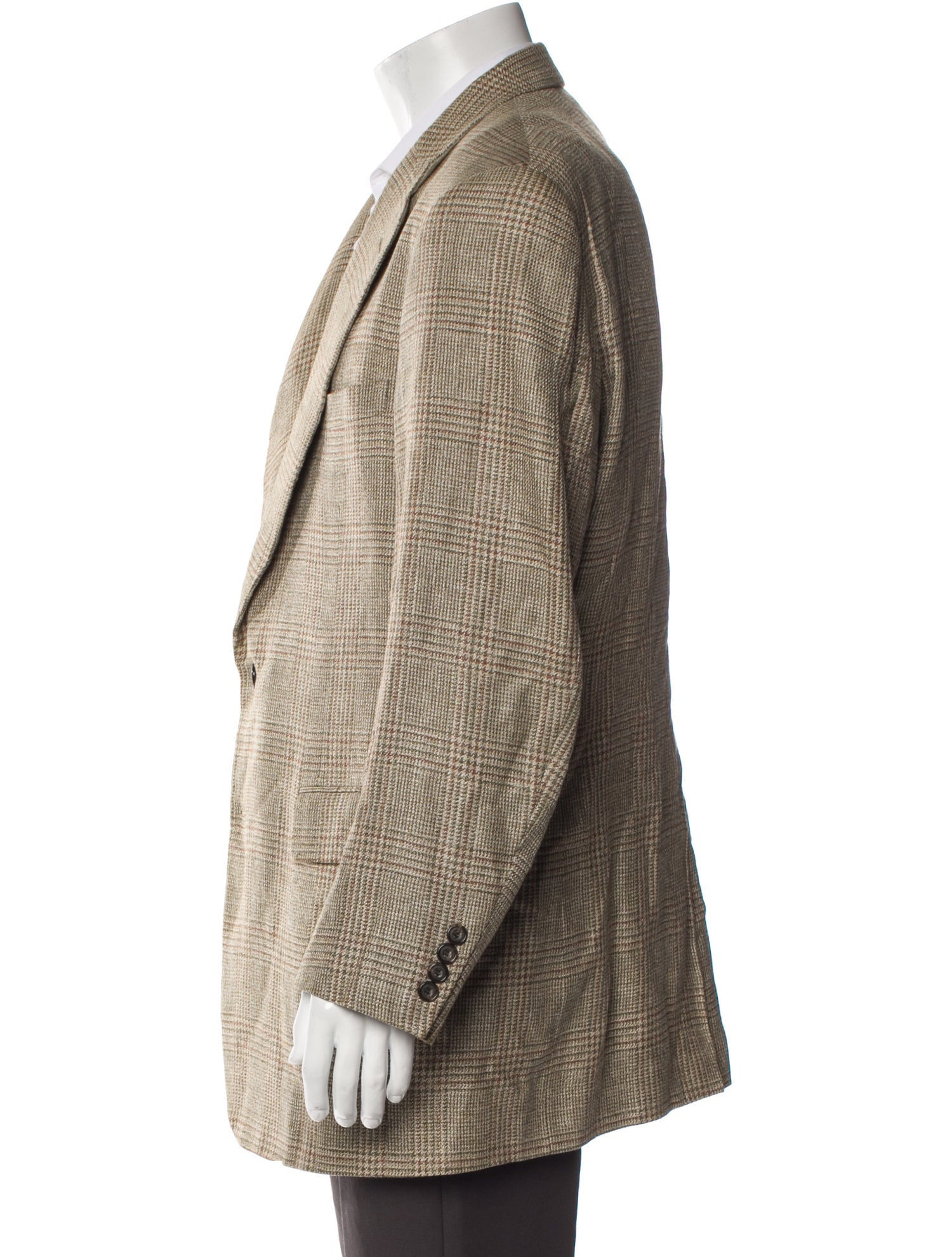 Paul Stuart Silk Houndstooth Print Blazer