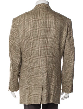 Paul Stuart Silk Houndstooth Print Blazer