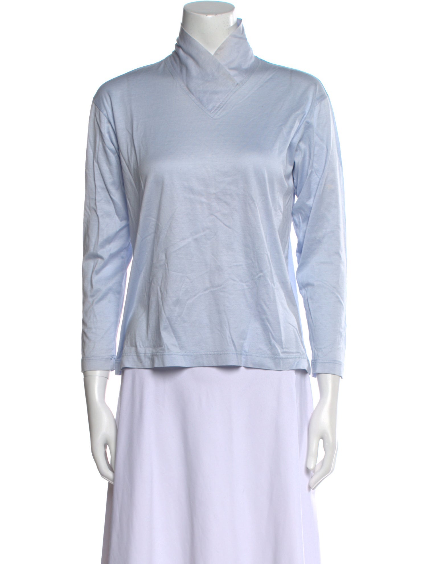 Paul Stuart Mock Neck Three-Quarter Sleeve Sweatshirt